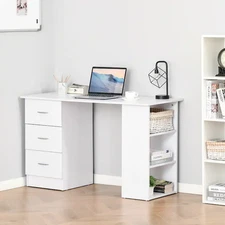 HOMCOM 47" Modern Home Office Computer Desk Bookcase Combo Writing Table