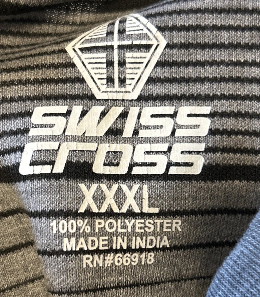 Swiss cross shirt RN66918 Mens Sz 3XL Striped Pull Over Shirt Polyester - Image 3 of 3