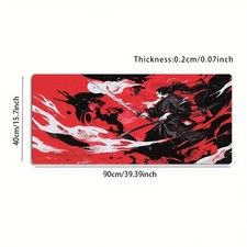 1 Large-sized Esports Gaming Mouse Pad Featuring a Red and Black Ink-wash Styl