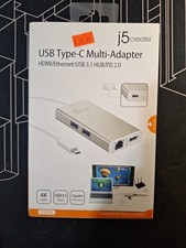 J5 CREATE - JCA374 - USB-C Multi Adapter HDMI, Ethernet/USB 3.1 HUB/PD 3.0