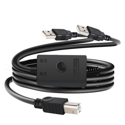 14.7FT Printer Cable Splitter 2 In 1 Out Toggle Switch Share Two Computers