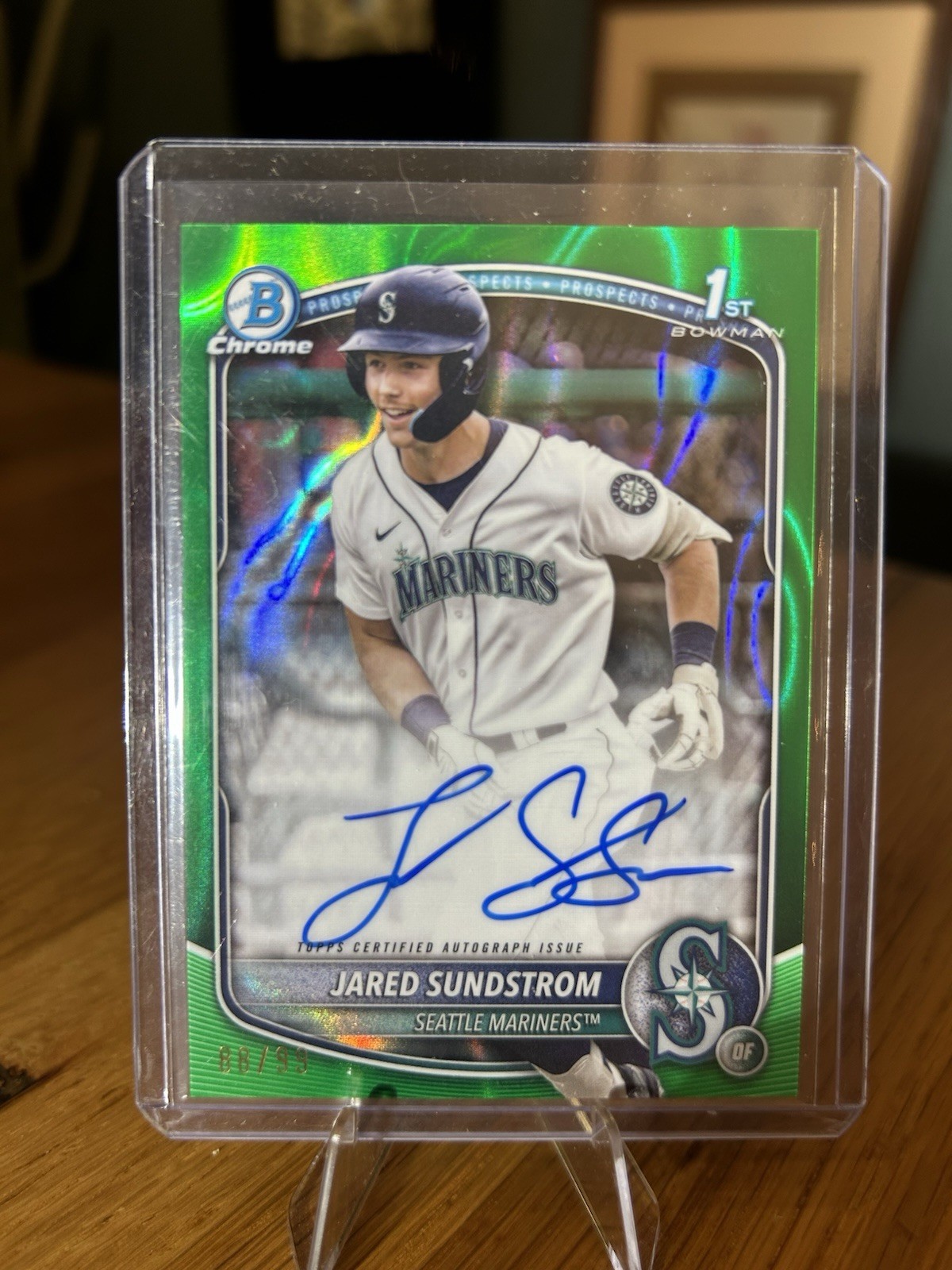 2025 Bowman Chrome 1st Green Lava Jared Sundstrom Autograph /99 #CPA-JU