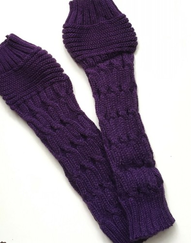 Ladies Women Long Fingerless Knitted Gloves Winter Arm Wrist Warmer Knit Mitten - Picture 7 of 19