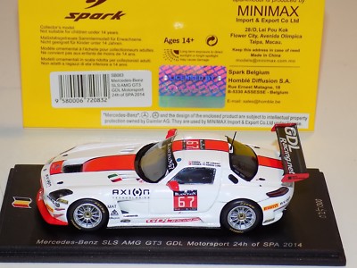 1/43 Spark Mercedes SLS AMG GT3 Car #67 24 Hours of Spa 2014