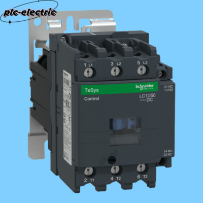 LC1D50BD NEW Schneider IEC contactor 50A, 40HP at 480VAC,24VDC coil