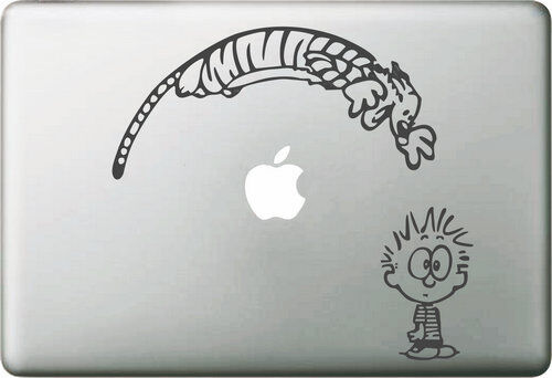 Calvin and Hobbes Laptop Weather Proof Vinyl Decal Sticker Car Window Wall~8" - Photo 1 sur 3