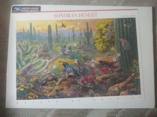 2 USPS Sonoran Desert 10 Stamps Sheets 1 First Day Of Issue 1999 33 Cents New... - Picture 4 of 8