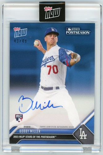 2023 Topps Now Stars of the Postseason #PSBM-A Bobby Miller Blue Auto RC 43/49 - 第 1/3 張圖片