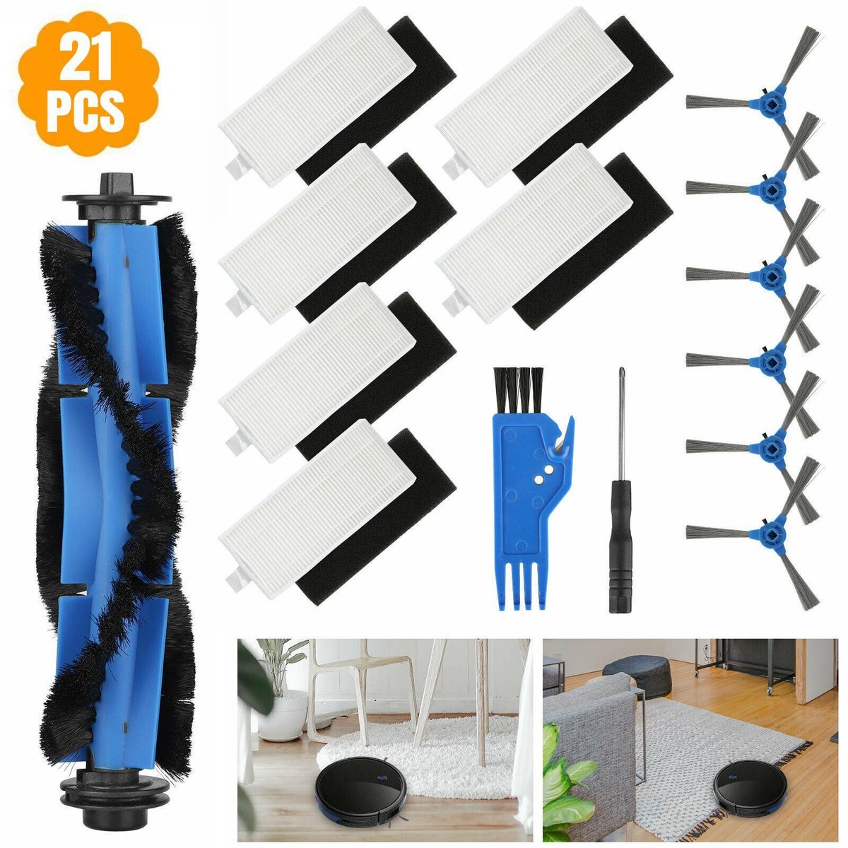 21PCS Replacement Parts For Eufy RoboVac 11S 15C 35C Vacuum Filter
