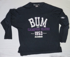B.U.M. EQUIPMENT BUM VINTAGE SHIRT LARGE BLACK LS TEE 1953 STATE CAMPUS BLUES