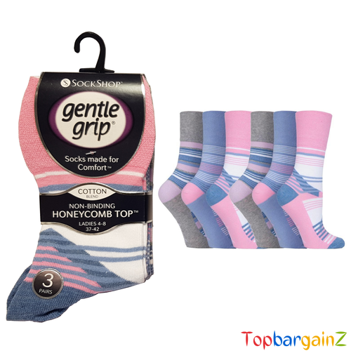 Ladies Gentle Grip Honeycomb Top Soft Cotton Non Elastic Diabetic Socks UK 4-8 - Picture 57 of 131