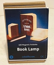 4.7 Inch Wooden Book Lamp LED Magnetic Folding Book Light Small Walnut