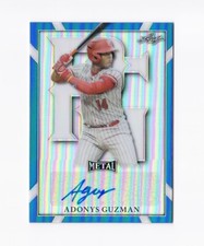 2021 Leaf Metal Perfect Game All-American Prismatic Blue Adonys Guzman /30 Auto