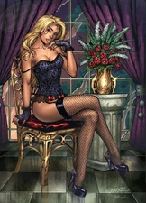 Pin-Up Art  Sexy Vintage Type Girl  Excellent Condition  APROX 6" by 4"