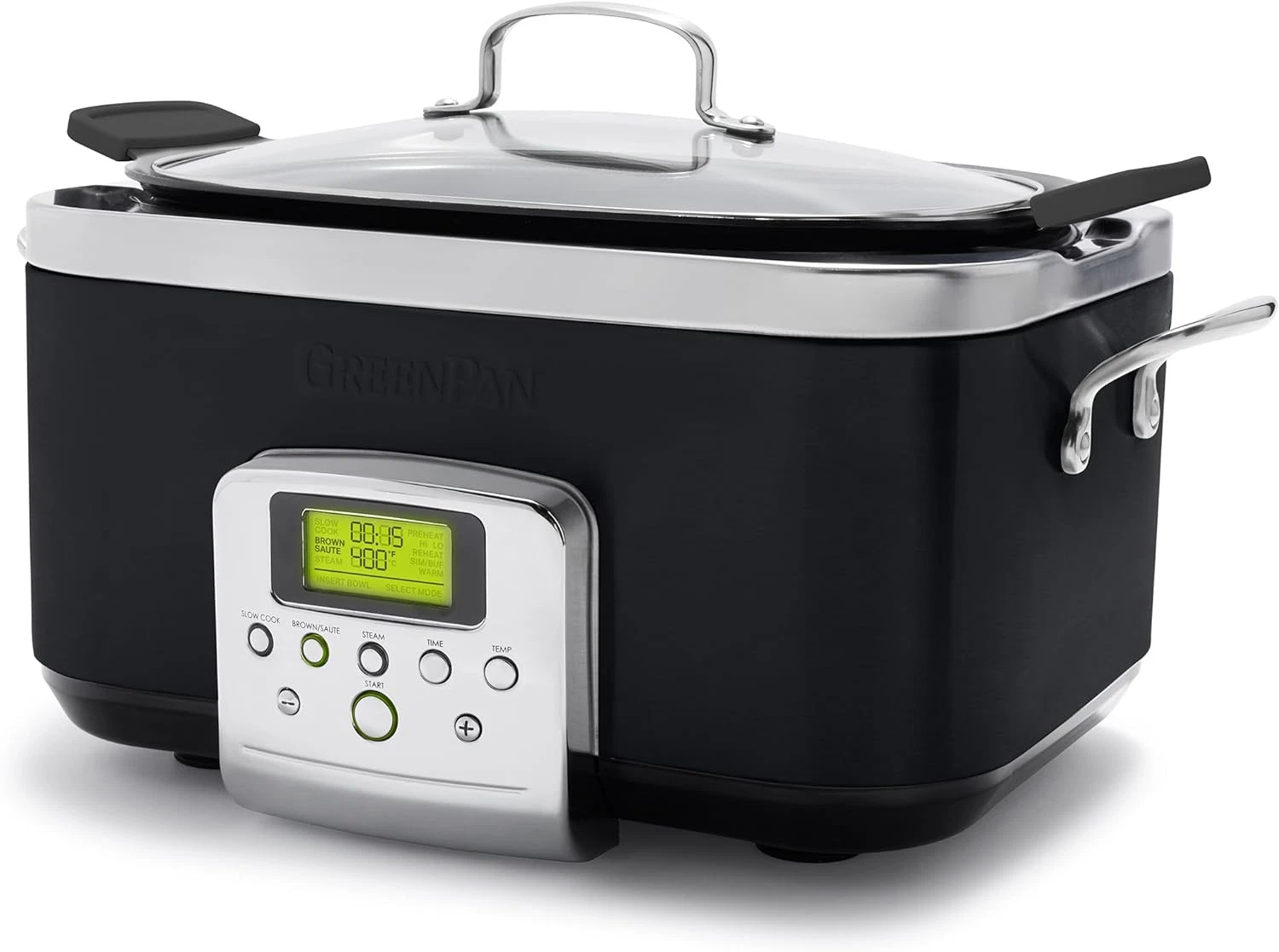 Elite 8-in-1 6QT Electric Slow Cooker, Nonstick, Dishwasher Safe, Black