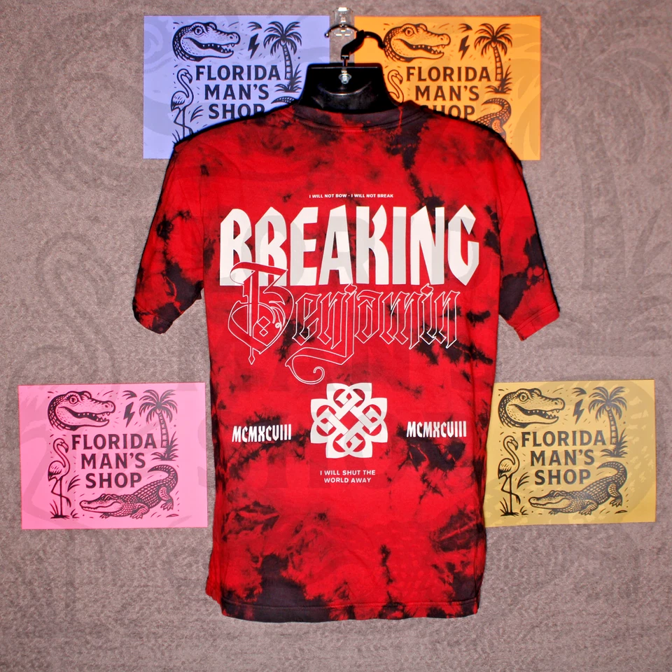 Camisa BREAKING BENJAMIN 'I Will Not Bow' Oficial Gira 2025 Roja/Negro Tie-Dye Foto 2 de 4