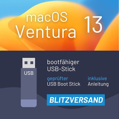 macOS 13 Ventura Mac OS Bootstick 32GB USB - Installer - Reparatur Blitzversand