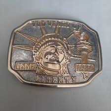 STATUE OF LIBERTY 100 YEARS OF LIBERTY GOLD  SILVER TONE 1886-1986 BELT BUCKLE