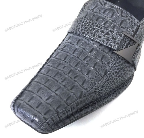 Brand New Men's Dress Shoes Loafers Elastic Slip On Crocodile Buckle Formal - Picture 5 of 28