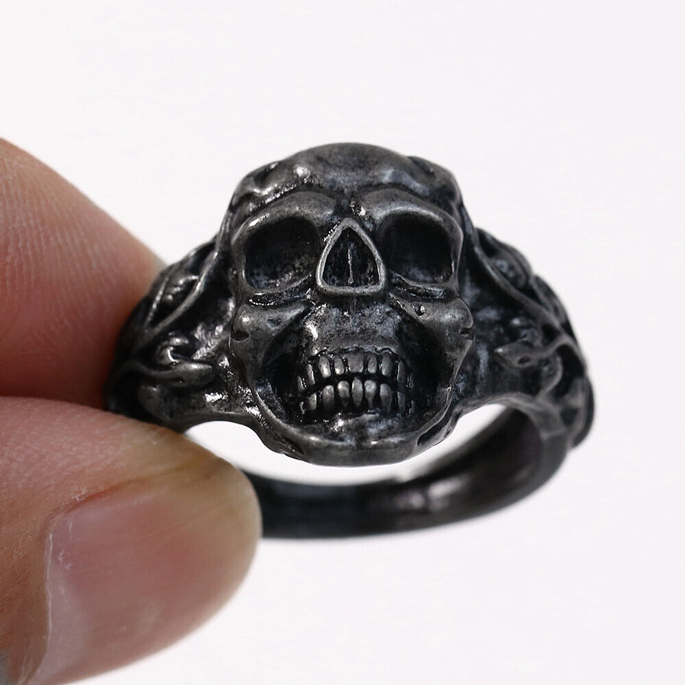 Wholesale Punk Men's Skeleton Horns Ring Band Skull Party Jewelry Gift Size 7-13