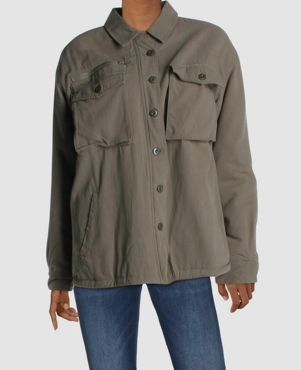 $98 Vintage Havana Women's Green Faux-Fur Lined Utility Coat Jacket Size M