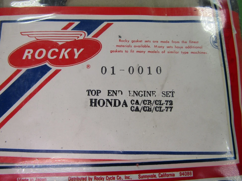 Kit de juntas de cabeza rocosa Honda CA72 CL72 CL72 250 CB77 CL77 CA77 305🔥01-0010🔥NUEVO DE STOCK Foto 2 de 3