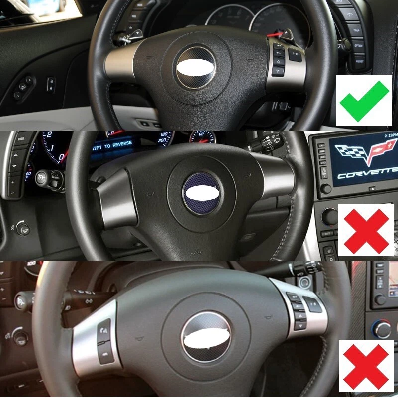 Cubierta interior estilo fibra de carbono para volante apta para Chevrolet Corvette C6 Foto 2 de 4