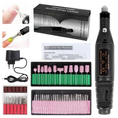 56-Stk Maniküre Profi Elektrisch Nail Art Nagelfräser Nagelfeile Set Pediküre DE