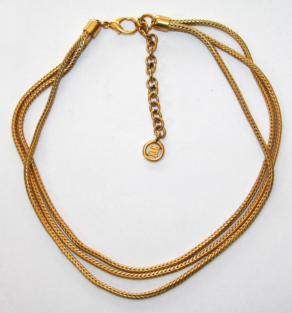 Vintage Givenchy logo monogram three triple strand rope chain