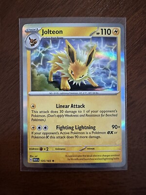 Jolteon 135/165 Holo Pokemon Scarlet & Violet 151 NM/MINT | eBay