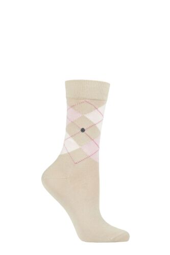 Argyle Socks Burlington Womens Covent Garden Cotton Various Colours- 1 Pair Pack - Picture 7 of 12