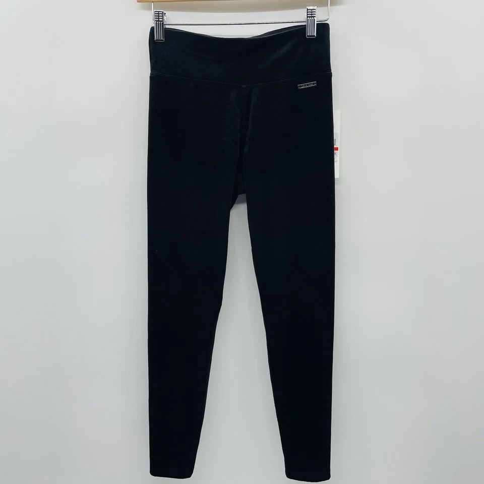 Calvin Klein Mujer Talla Pequeña PXS Pull On Terciopelo Leggings en Negro Sólido $69 Foto 2 de 4