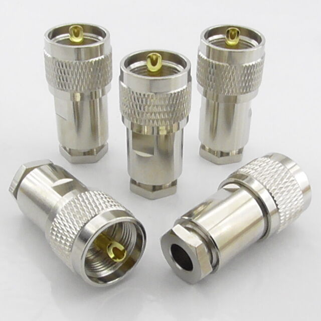 5pcs PL259 UHF Plug Male Clamp Type Compression for Aircell 7 Ultraflex 7 LMR300 5pcs PL259 UHF Plug Male Clamp Type Compression for Aircell 7 Ultraflex 7 LMR300