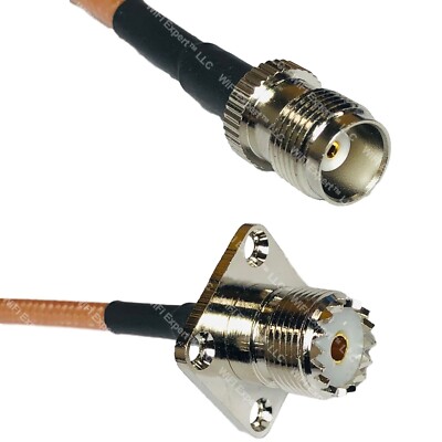 RG400 TNC FEMALE to UHF Female Flange RF Cable FAST-SHIP LOT