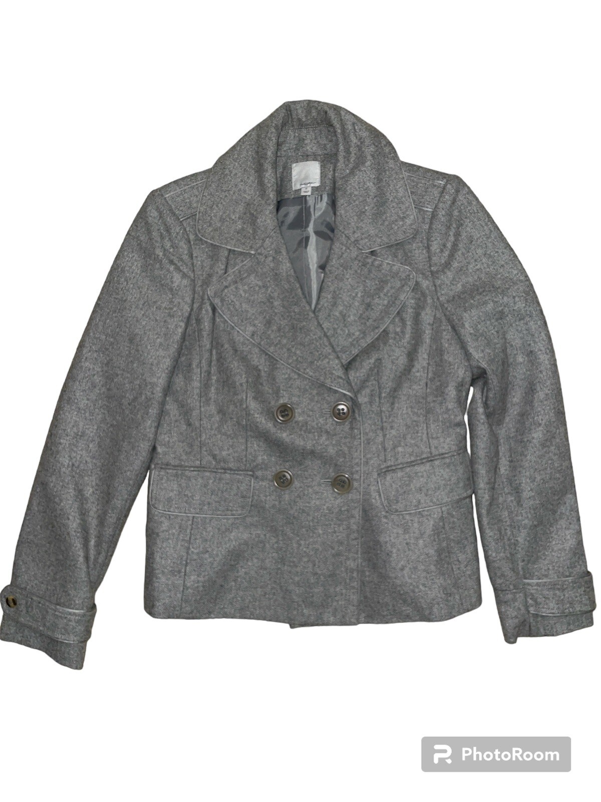 Halogen Wool Blend Woman’s Gray Double Breasted L… - image 1