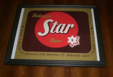 DUBUQUE STAR BEER FRAMED COLOR AD PRINT -  DUBUQUE STAR BREWING - IOWA