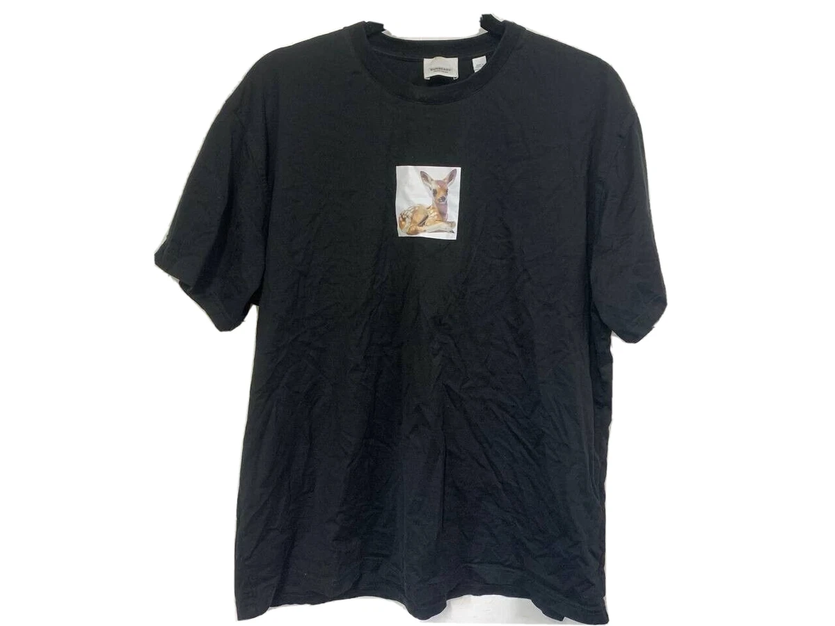 Burberry Men s Deer Print Graphic T Shirt Black Size M eBay