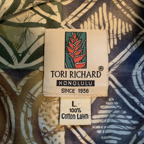 Tori Richard Aztec Geometric Camp Shirt 100% Cotton Lawn Size L - Picture 7 of 8