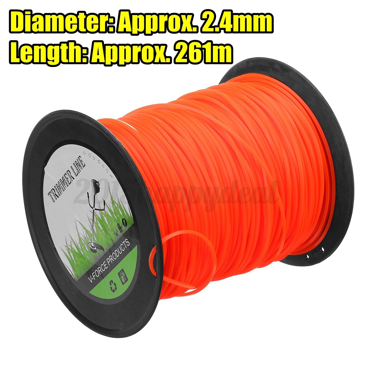 2.4mm x 261m Square Brushcutter Strimmer Trimmer Cord Line Wire For