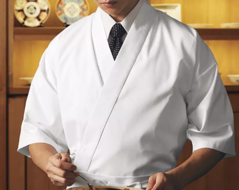 Japanese SUSHI Chef s Uniform Happi Jacket Jinbei White ITAMAE Kimono from JAPAN