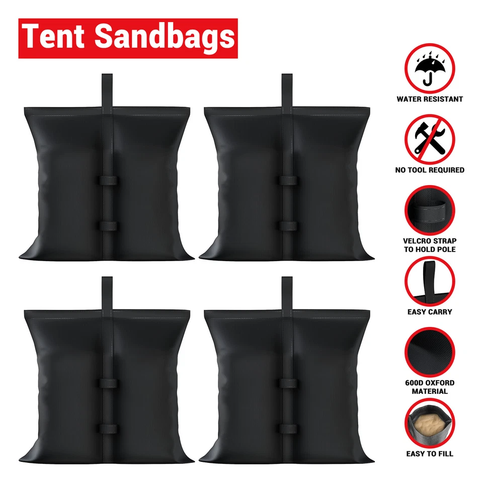 Gazebo 4x Sand Bag Weights Heavy Duty Feet Leg Pole Anchor Tent Marquee Sandbag