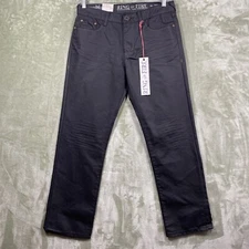 Ring of Fire Jeans Men's 34x30 Black Slim Straight Addison St Zip Pockets NWT