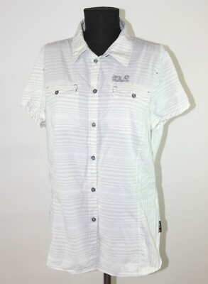 Jack Wolfskin womens outdoor active wear grey shirt Size UK 18/20 / EU XL Slim