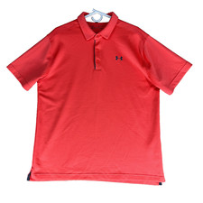 Under Armour Heatgear Loose Fit Golf Men's Size XL Solid Orange Polo Shirt