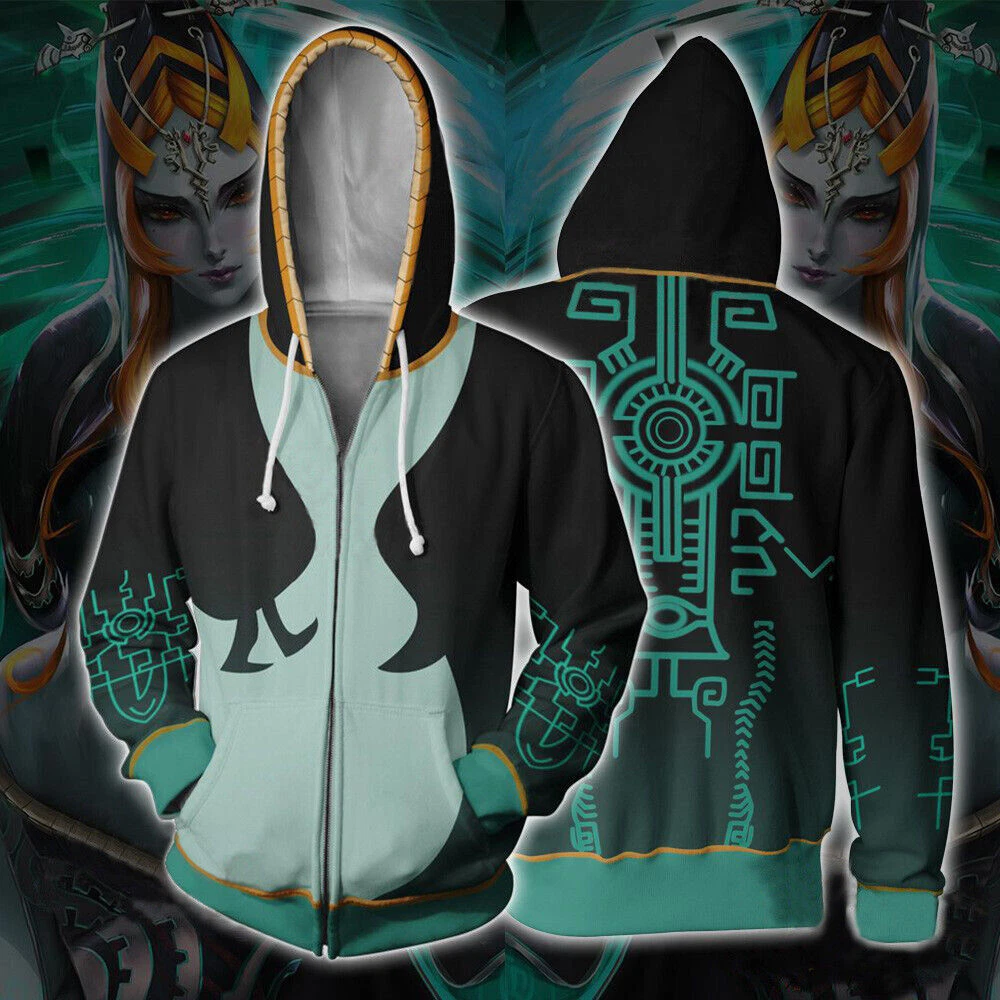 The Legend of Zelda Breath of the Wild Link 3D Zip Hoodie Sweatshirt Jacket