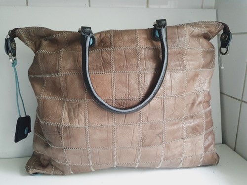 Gabs Franco Gabrielli Italy Patchwork Leather Convertible Tote Shoulder Bag - Picture 6 of 20