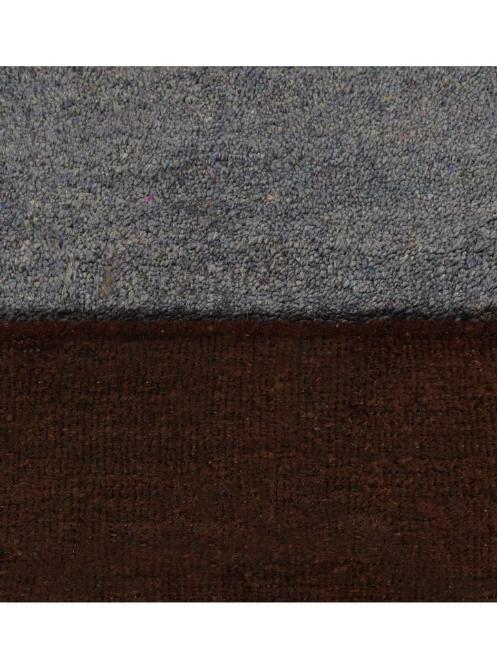 Tapete de área contemporâneo marrom prata BBH LSM098 tear atado à mão mistura de seda - Imagem 3 de 4