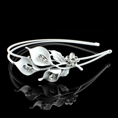 Haarreifen Haarschmuck Brautschmuck Tiara silber mit Strass und Perlen - Picture 12 of 12