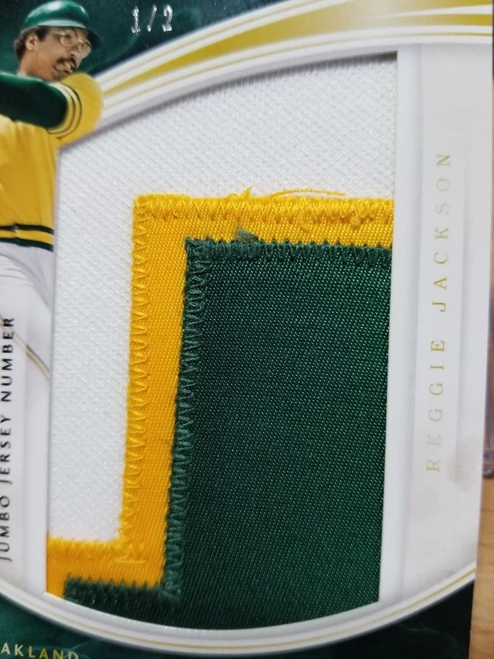 2016 Immaculate Reggie Jackson Jumbo Jersey Number 3 Color Patch #/2 - Image 4 of 4