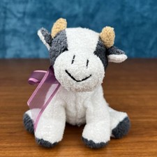 Russ Berrie Mookie Cow Luv Pets Cream RARE GRAY VARIANT Beans Terrycloth Plush